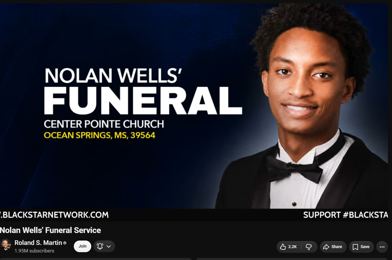 Nolan Wells | His Funeral Service Is Streaming On Roland S. Martin Channel ✊🏽